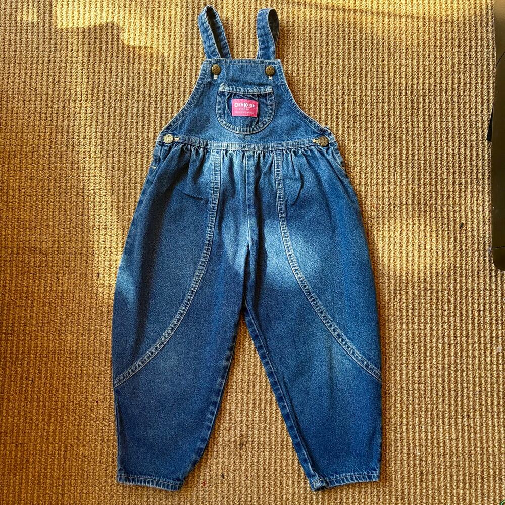 Vintage 90s Denim Bubble Overalls by Oshkosh - Size 4T